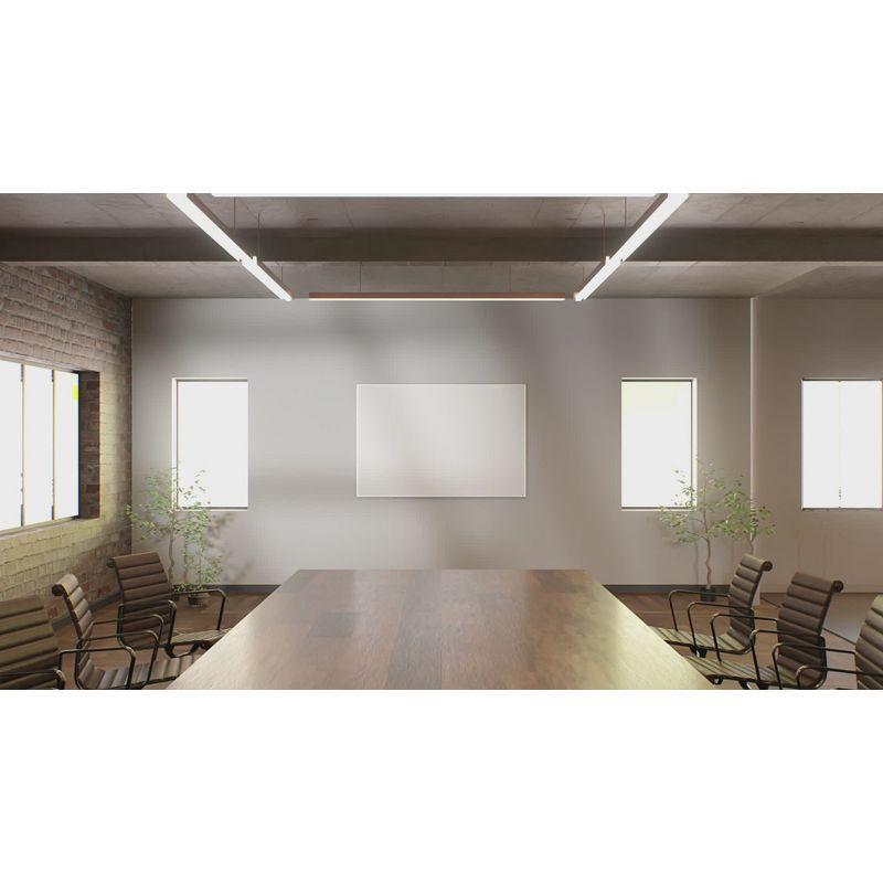 U Brands 70"x35" Frosted Glass Frameless Dry Erase Board White: Wall Mount Glass Whiteboard with Marker Tray