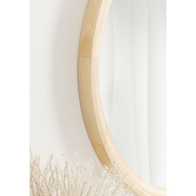 Kate and Laurel Hatherleig Round Wood Round Mirror, 30" Diameter, Natural