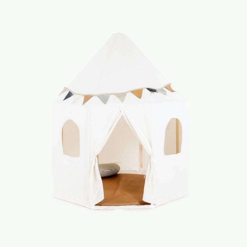 Ivory Canvas Kids Play Tent with Bunting