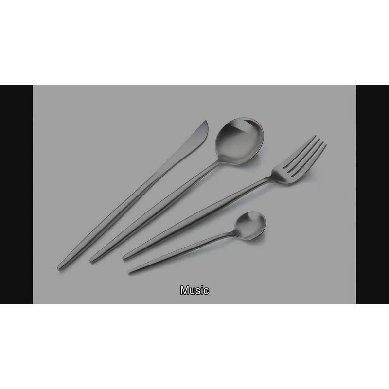 Modern Adaline 16-Piece Stainless Steel Matte Finish Cutlery Set