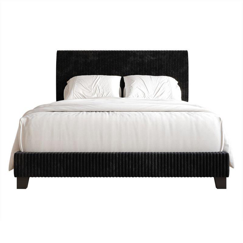 ChaletPosh Queen Size Upholstered Bed In Black Velvet