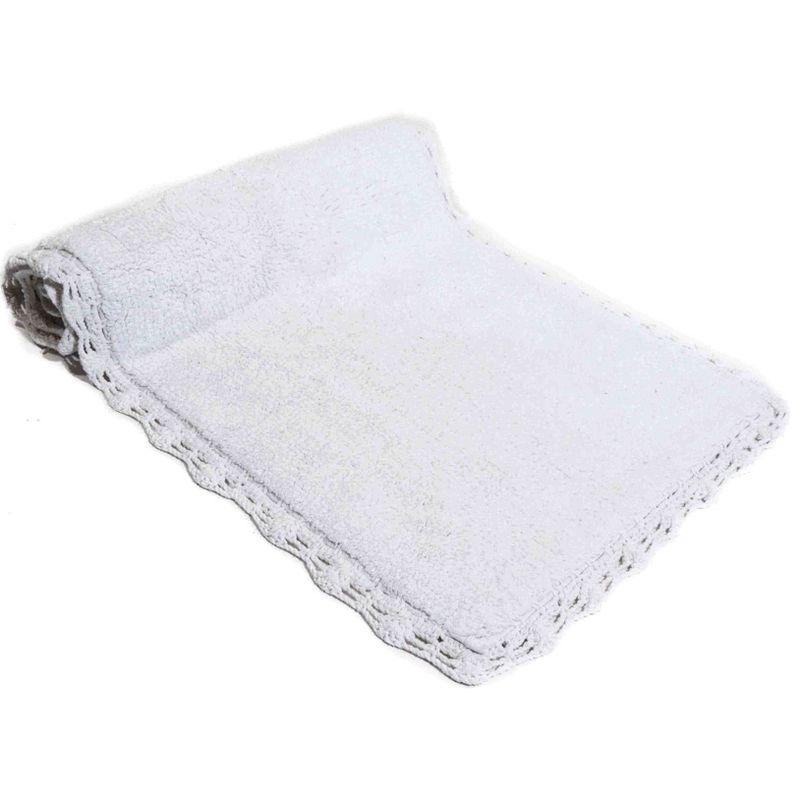 Provence Elegance White Crochet Bath Runner 22"x60"