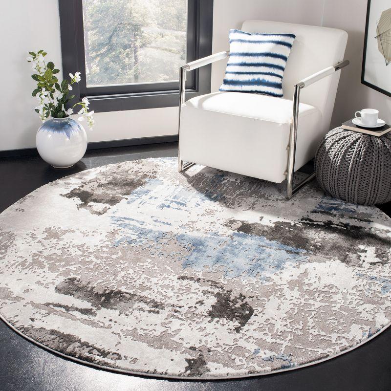 Craft CFT820 Loomed Indoor Area Rug - Grey/Blue - 6'7"x6'7" Round - Safavieh