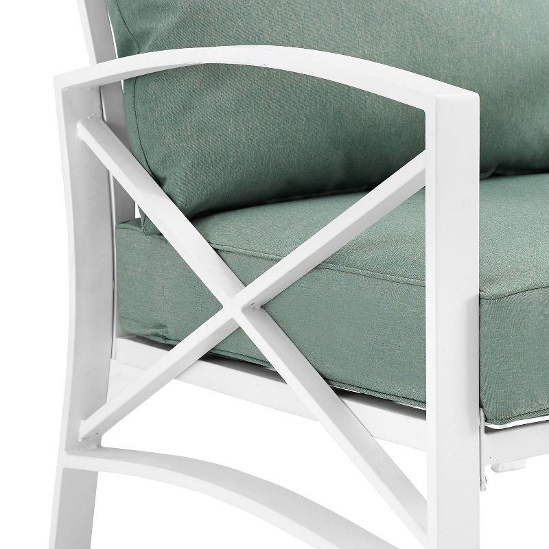 Kaplan Outdoor Steel Arm Chair Mist/White - Crosley