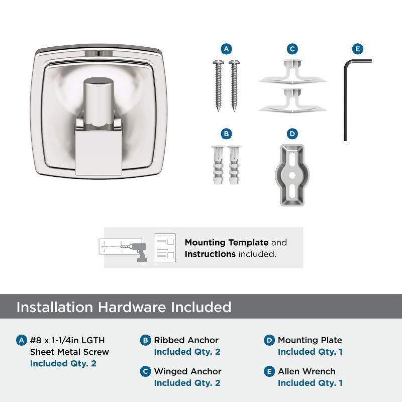 Amerock Stature Polished Nickel Single Prong Robe Hook BH36090PN