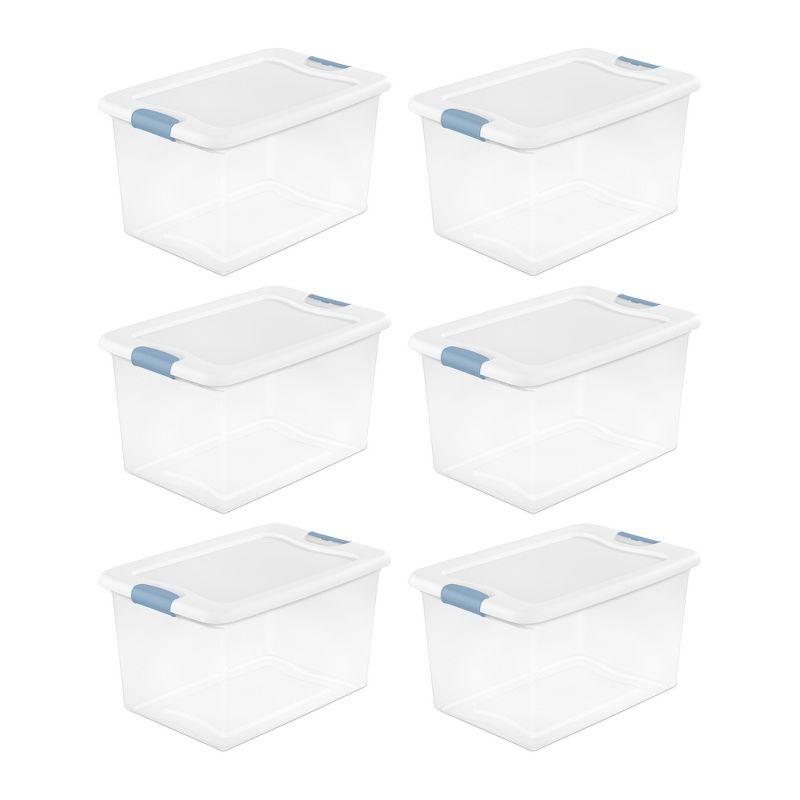 Sterilite Plastic Clear Stackable Latching Storage Box Container