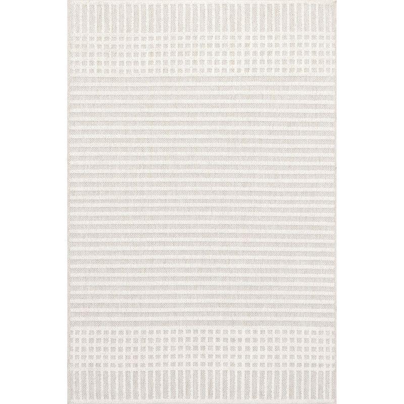 Nuloom Yulia Geometric Bands Machine Washable Indoor Area Rug