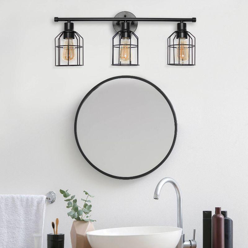 3-Light Industrial Wired Vanity Pendant Matte - Lalia Home