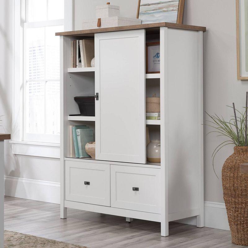 White Adjustable Shelving Office Storage Cabinet with File Drawers