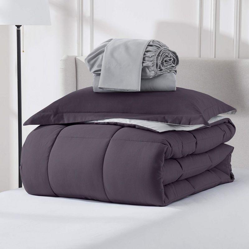 Nestl Bed-in-A-Bag Reversible Comforter Set with Bed Sheets