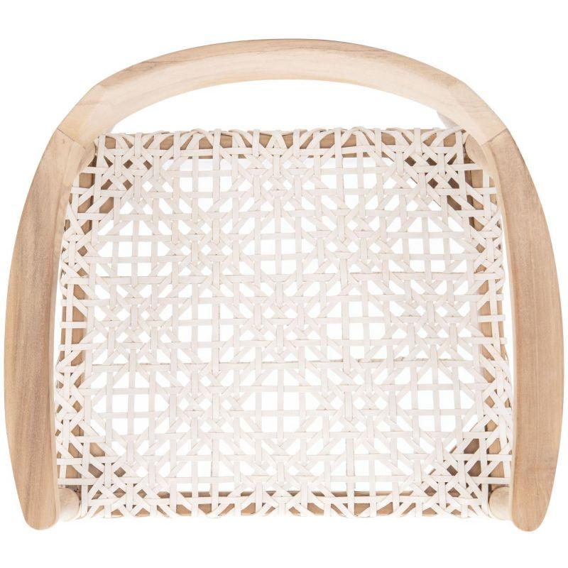 Munro Leather Woven Accent Chair - ACH1005 - Natural/White - Safavieh
