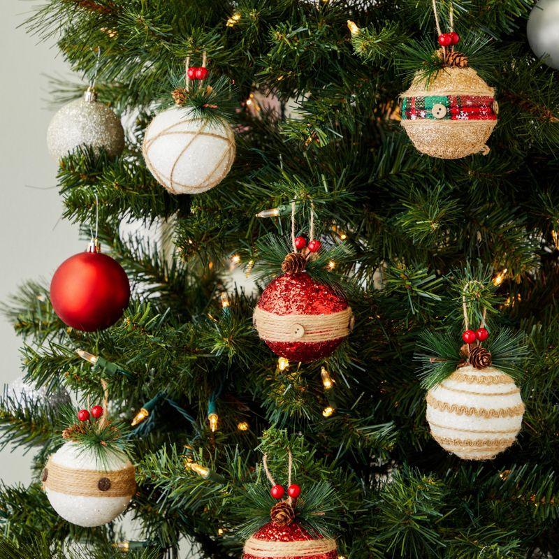 Juvale Rustic Christmas Tree Ornaments, Farmhouse Holiday Decorations, Assorted Designs, 3 x 5.4 In
