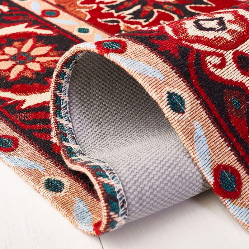 Easy Care ECR105 Power Loomed Machine Washable Area Rug - Red/Black - 4'x6' - Safavieh.