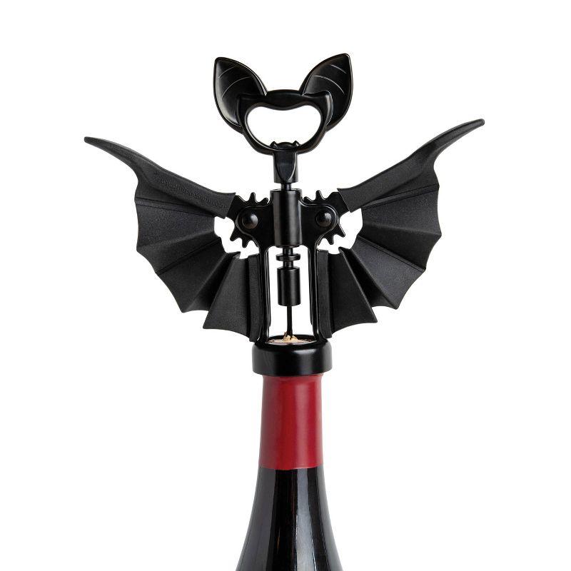 Ototo Vino Corkscrew and Bottle Opener: Silicone & Metal, Hand Wash, Black, 6.6" Length, 1.69" Width