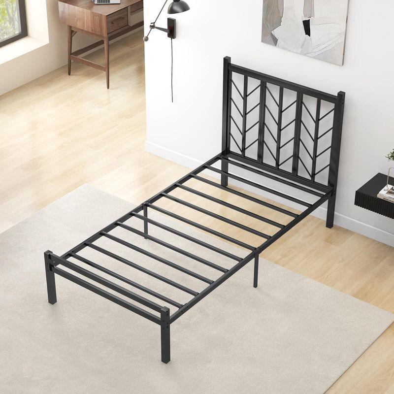 Costway Twin Size Platform Bed with Headboard 11.5" Under Bed Storage Easy Assembly