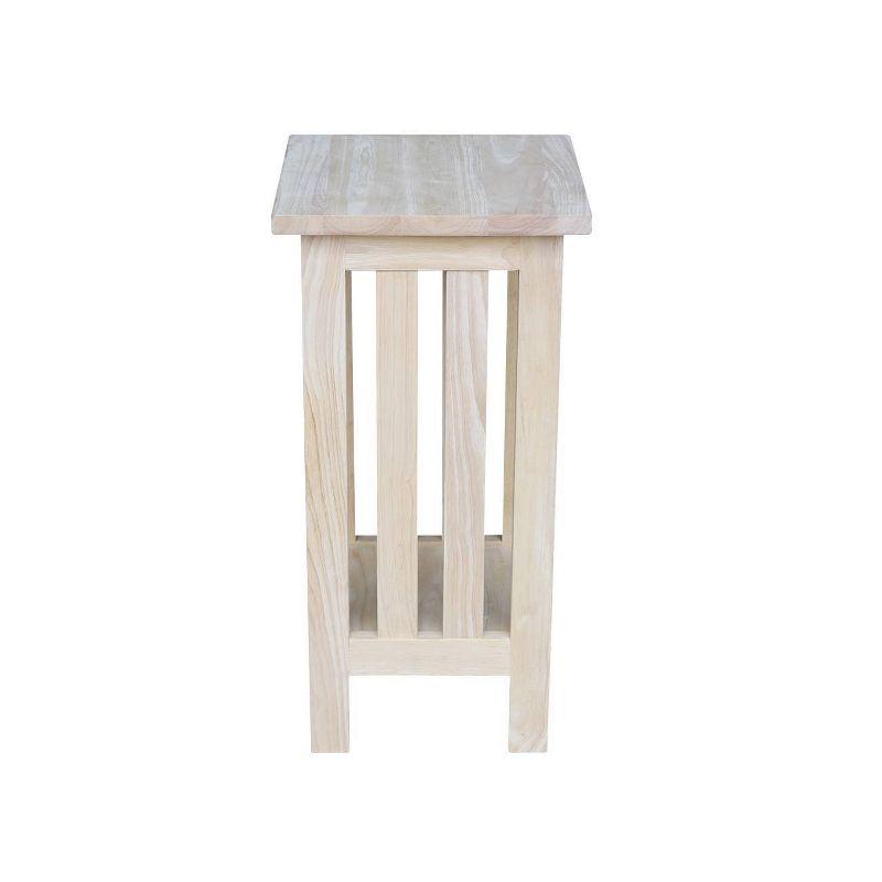 Mission Plant Stand Unfinished 24" - International Concepts: Solid Parawood, Indoor Square Holder