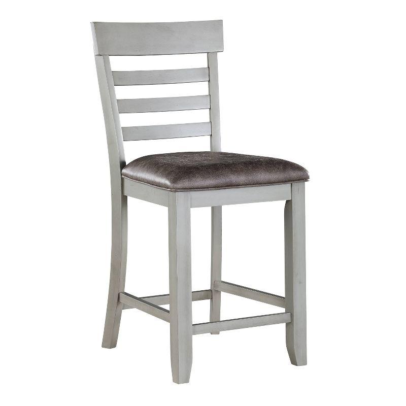 Set of 2 26" Hyland Counter Height Barstools Gray - Steve Silver Co.: Upholstered, Rubberwood Legs