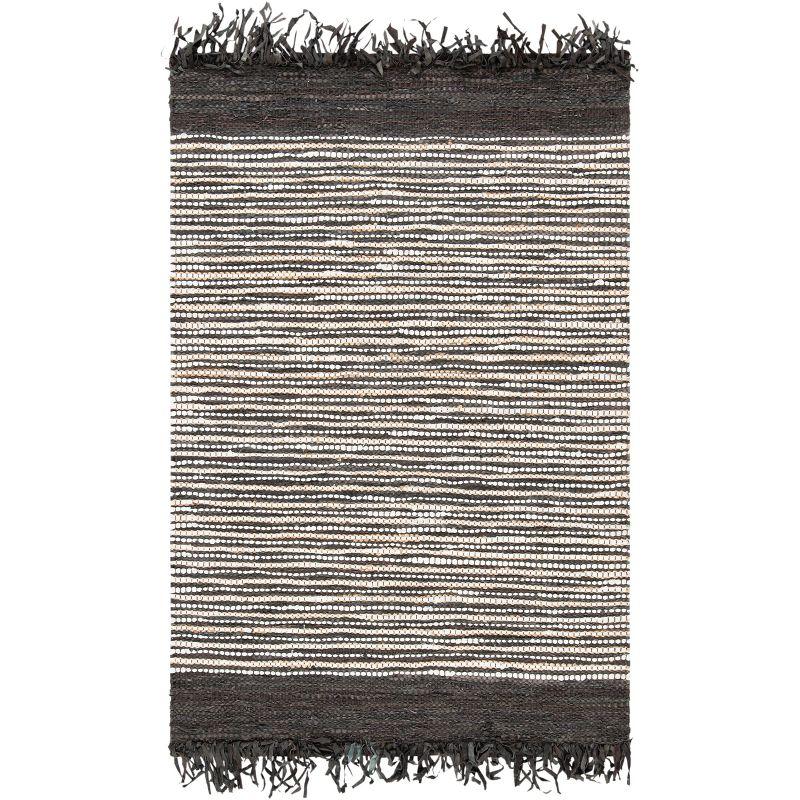Vintage Leather VTL373 Hand Woven Accent Rug - Dark Brown/Multi - 3'x5' - Safavieh.
