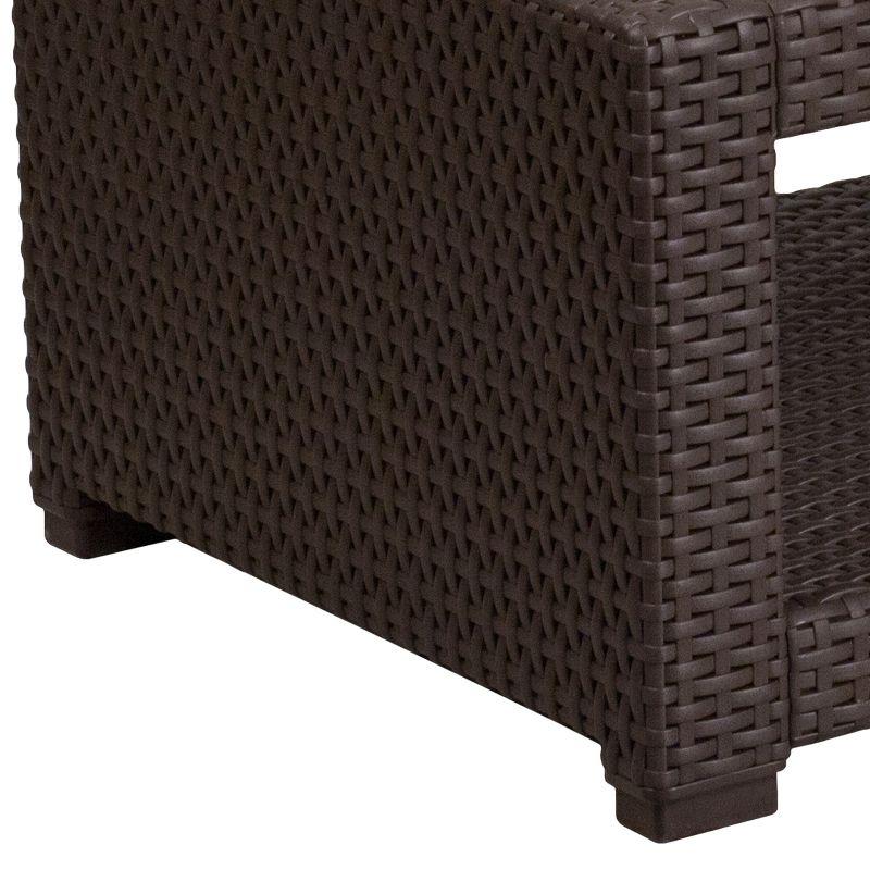 Flash Furniture Seneca Chocolate Brown Faux Rattan Coffee Table