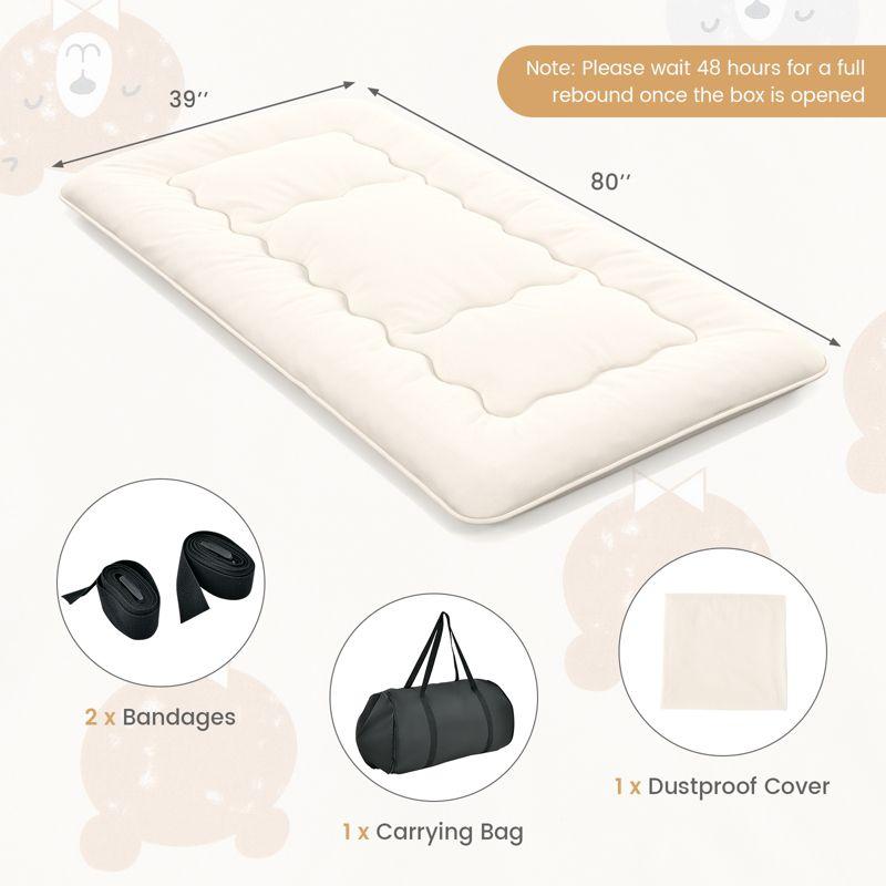 Costway Full/King/Queen/Twin Futon Mattress Japanese Floor Sleeping Pad Washable Cover Carry Bag Beige