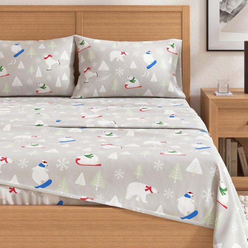 100% Turkish Cotton Holiday Printed Flannel Sheet Set