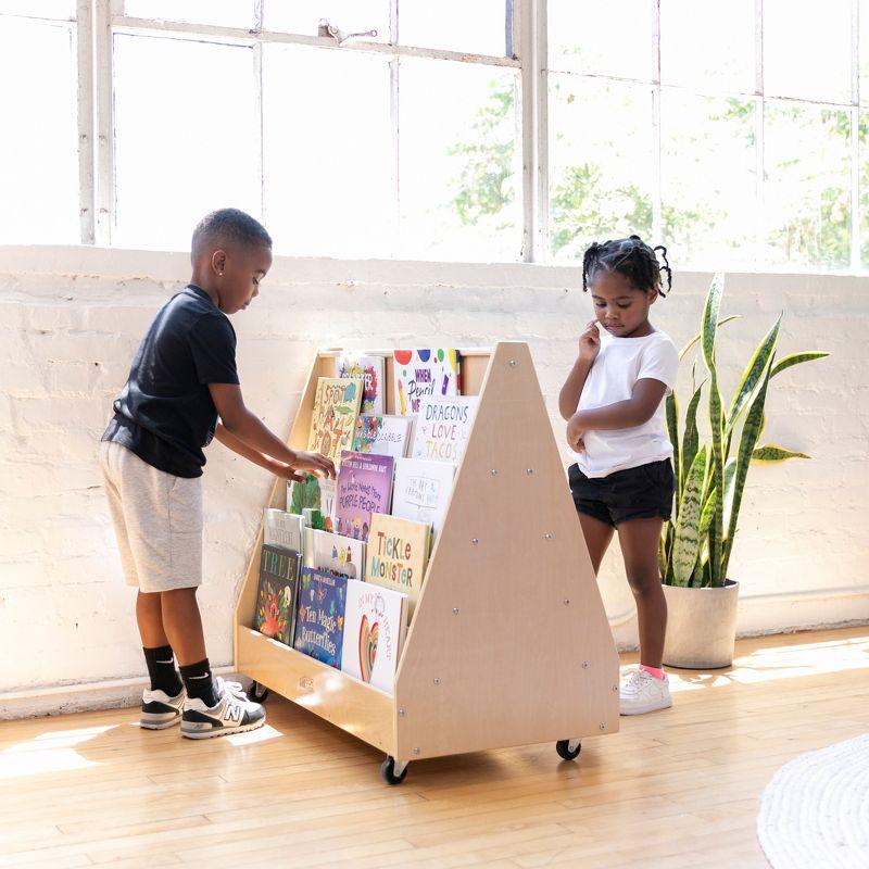 ECR4Kids Double-Sided Mobile Book Display, Classroom Bookshelf