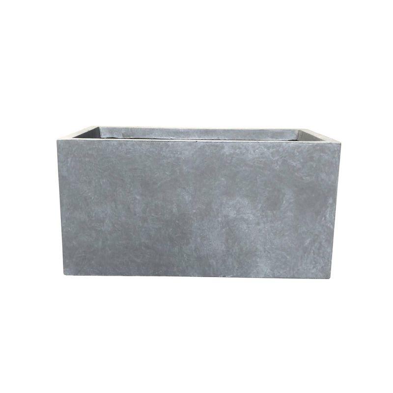 Modern Lightweight Concrete Outdoor Planter in Slate Gray