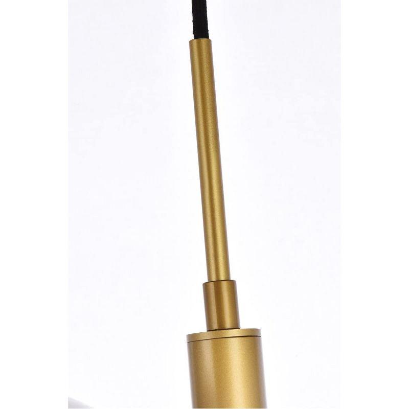 Elegant Lighting Wells 18 inch pendant in brass with clear shade