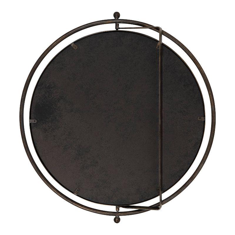 21"x23" Baron Pivot Decorative Wall Mirror Silver - Kate & Laurel All Things Decor: Swivel Rod, Easy Mount