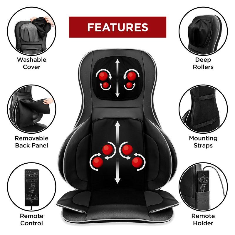 Best Choice Products Air Compression Shiatsu Neck & Back Massager Seat Chair Pad Massage Cushion, 2D/3D Kneading w/ Heat