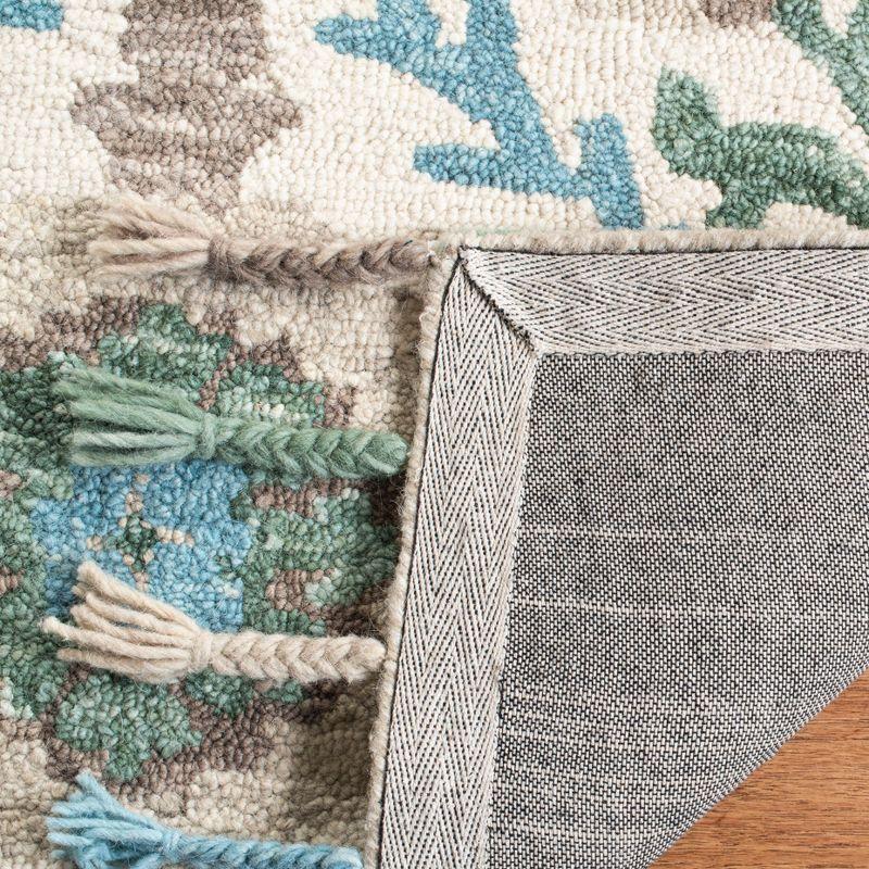 Suzani SZN207 Hand Hooked Area Rug - Ivory/Turquoise - 3'x5' - Safavieh.