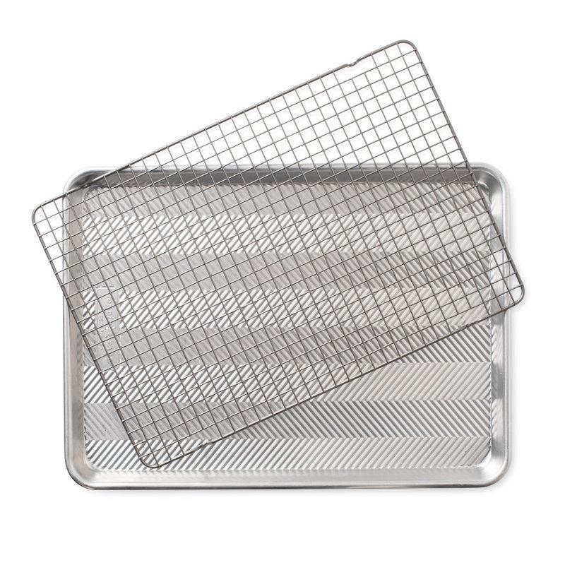 Natural Aluminum Nonstick Half Sheet Pan with Grid