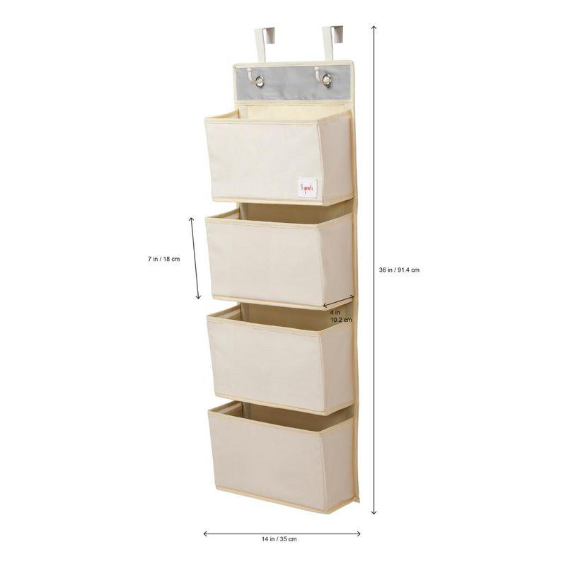 3 Sprouts 3 Sprouts - Children's Nursery Over the Door Organizer with Hooks - Llama