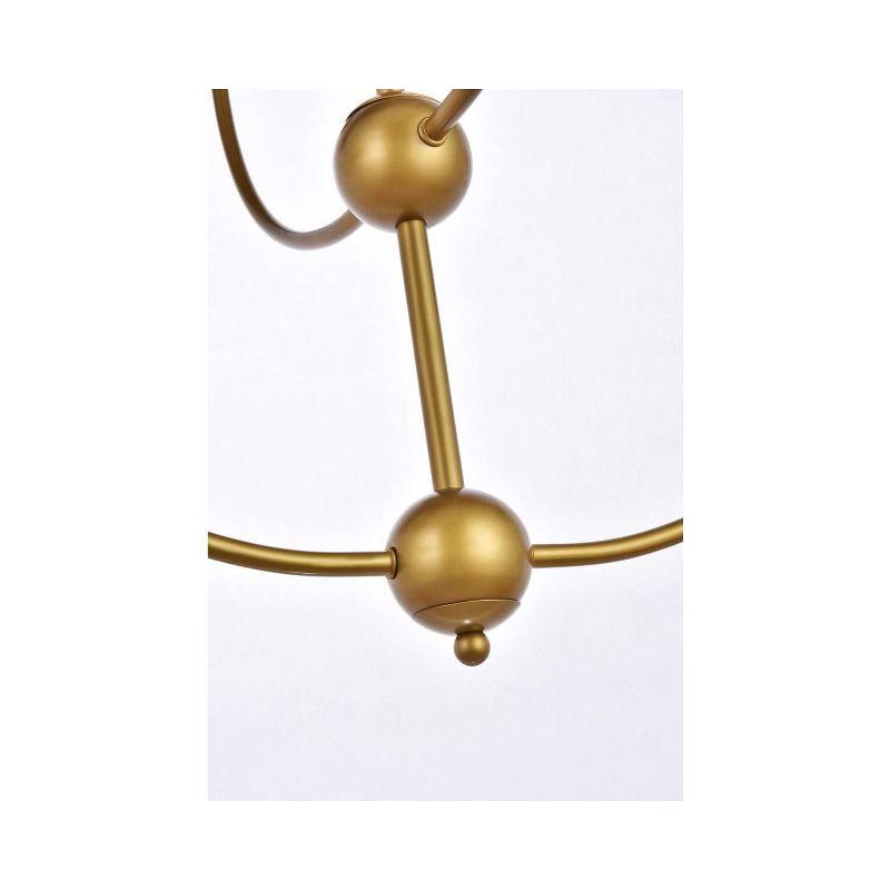 Elegant Lighting Lennon 31.5 inch pendant in brass with clear shade