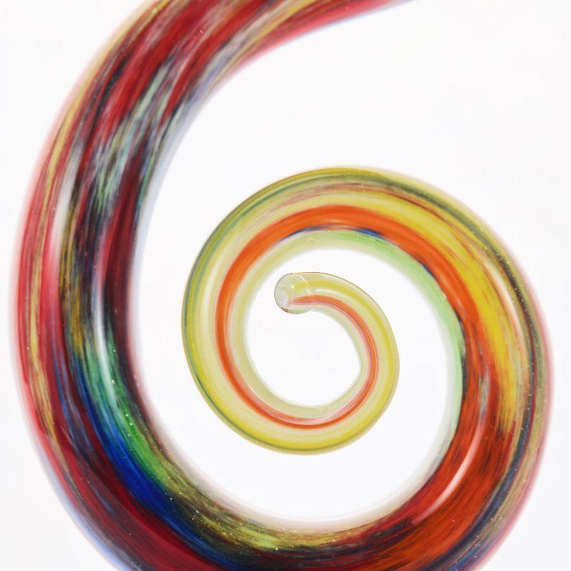 Luxury Lane Hand Blown Abstract Rainbow Swirl Sommerso Art Glass Sculpture Multicolored 9.5"H
