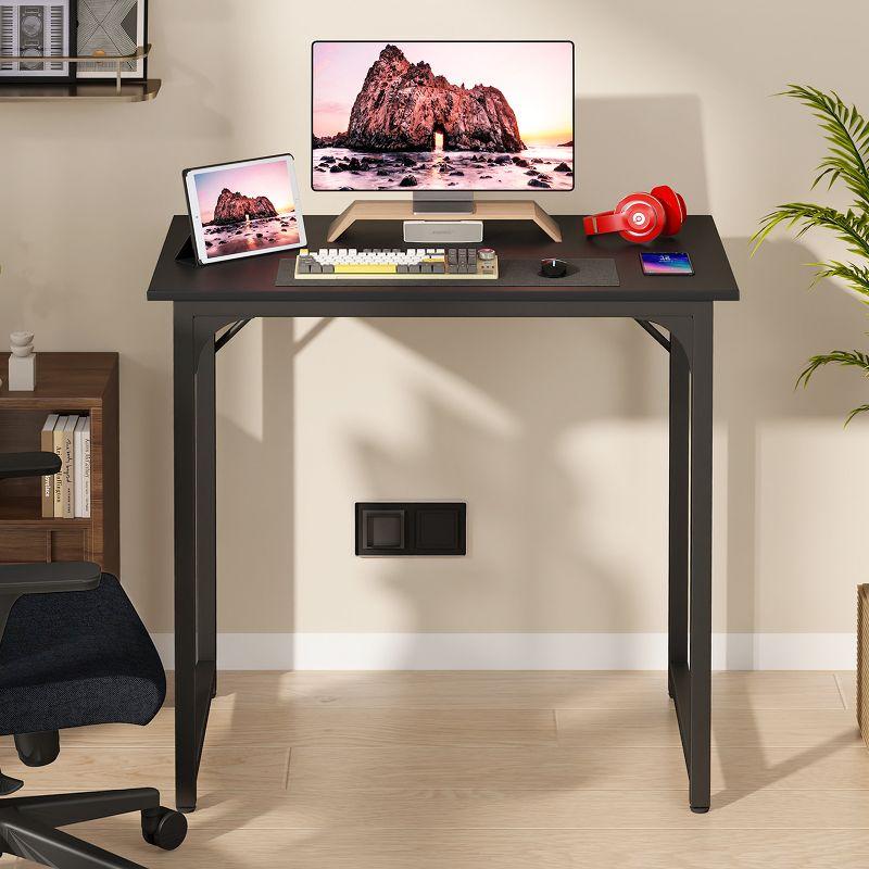 FDW Computer Desk 32 inch Length Study Writing Table Adjustable feet for Home Office, Black