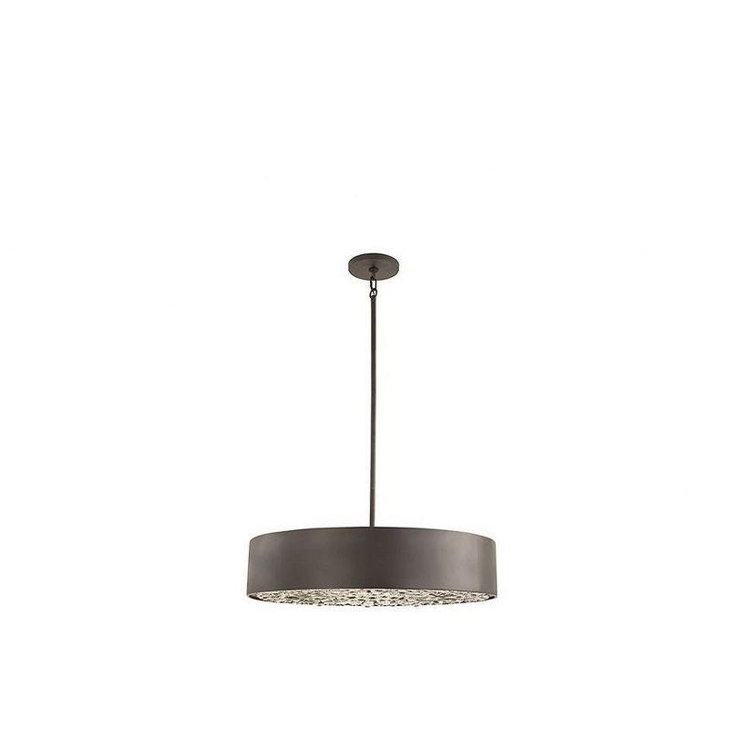 Azores Matte Black Crystal Drum Pendant Light