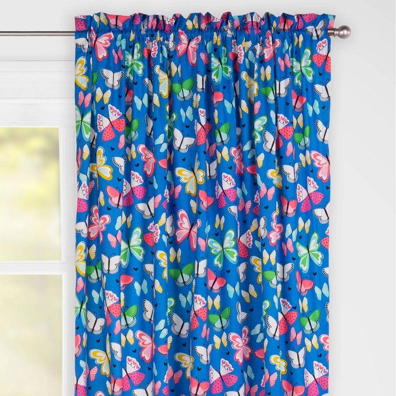 Brilliant Butterflies Polyester Semi Sheer Curtain Panel