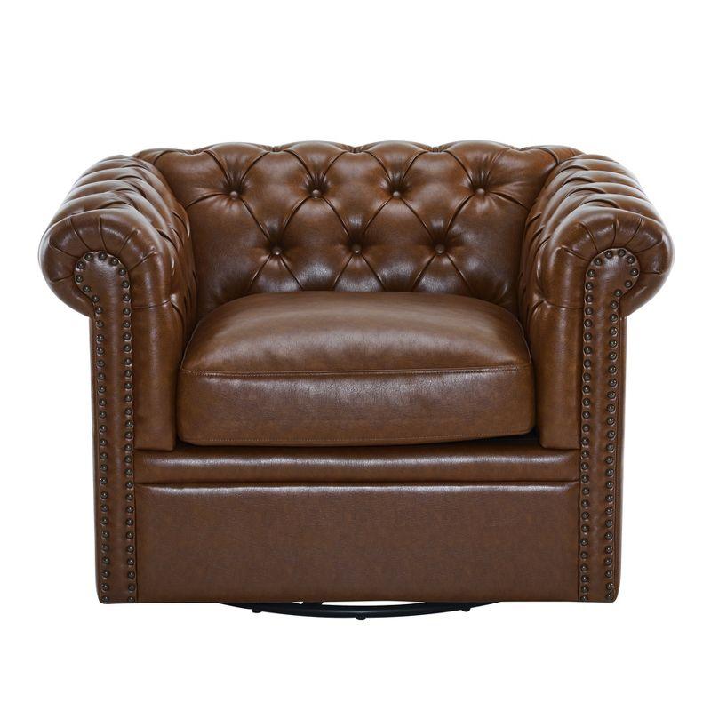 Christopher Knight Home Lawrence Chesterfield Upholstered Swivel Club Chair