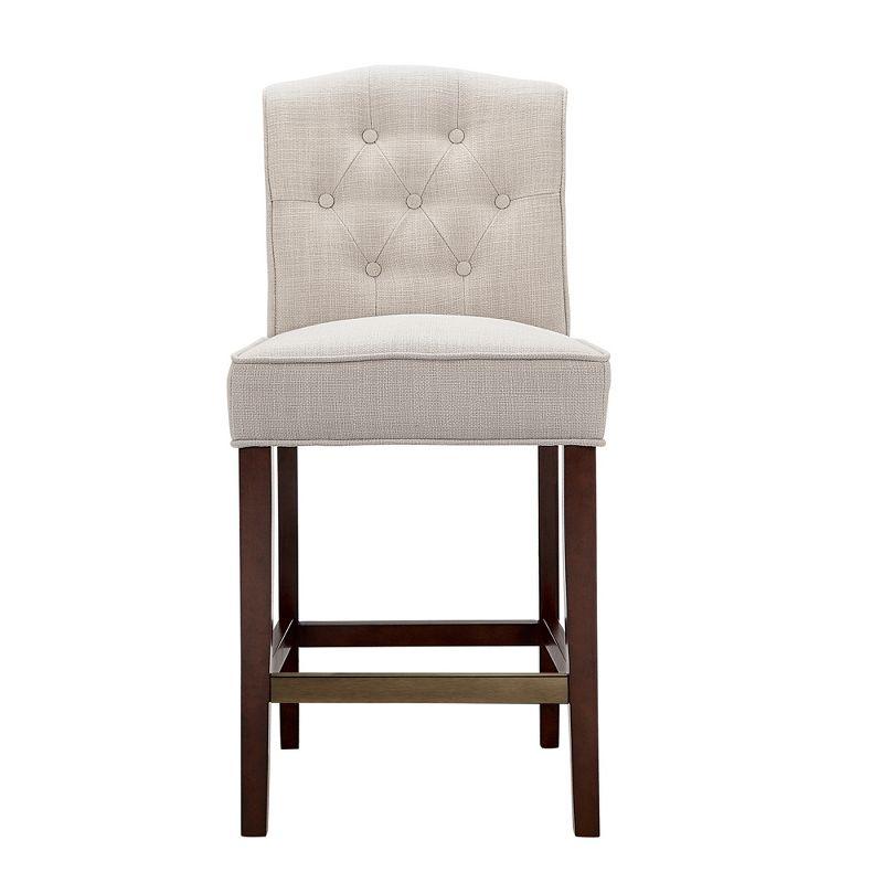 Tan Tufted Parsons Counter Stool with Espresso Birch Legs