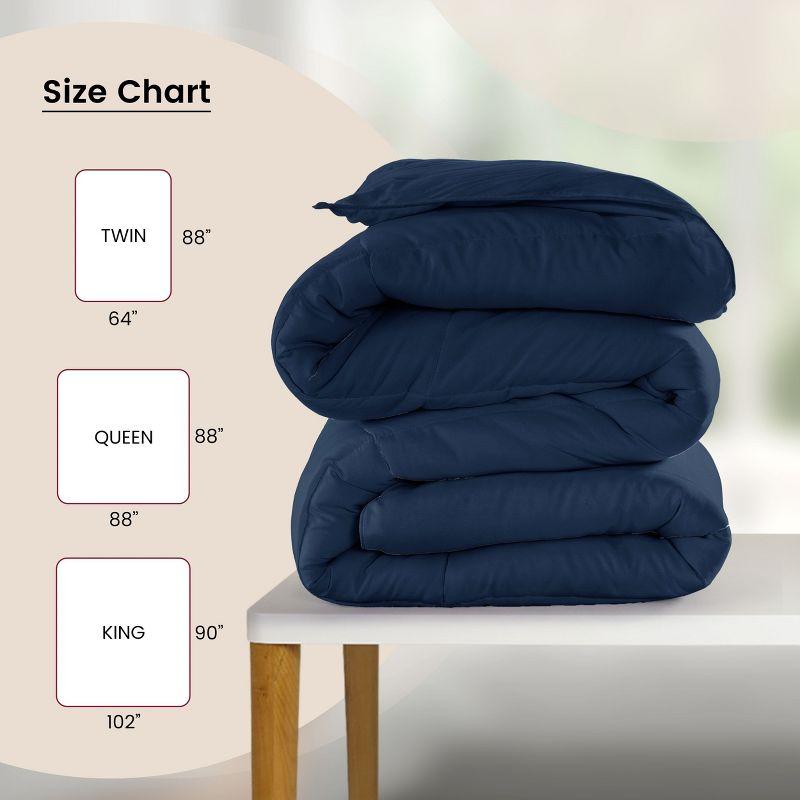 All Season Down Alternative Duvet Insert with Corner Tabs Hypoallergenic Ultra Soft 1 Piece Comforter - Twin , Navy Blue