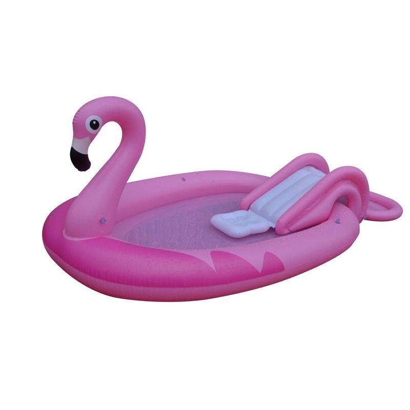 Pool Central 83" Inflatable Pink Flamingo Kiddie Pool with Sprayer