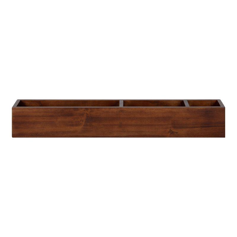 26" x 4" Hutton Wall Pocket Shelf Walnut Brown - Kate & Laurel All Things Decor: Wood Message Center, Corkboard, Office Organizer