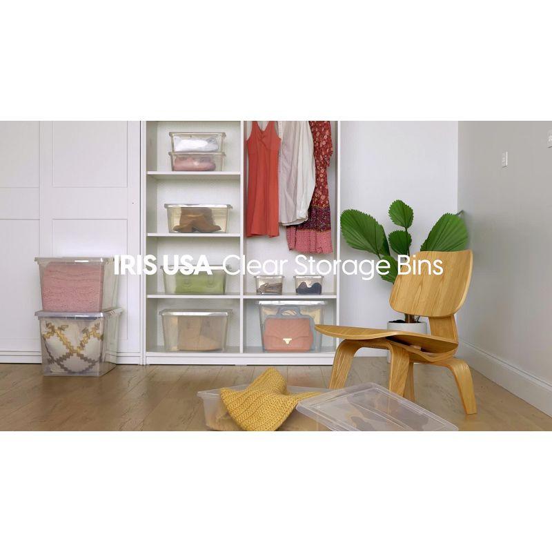 IRIS USA 28 Qt Clear Storage Box, Plastic Stackable Bin with Lid, 10 Pack