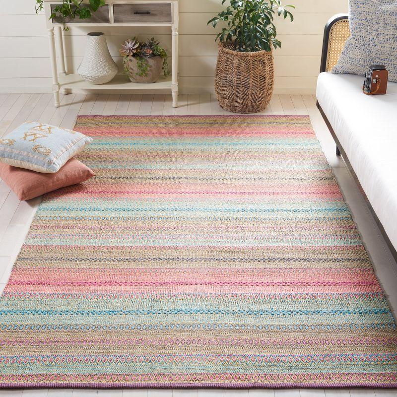 Coastal Breeze Handwoven Blue Cotton-Wool 3'x5' Area Rug