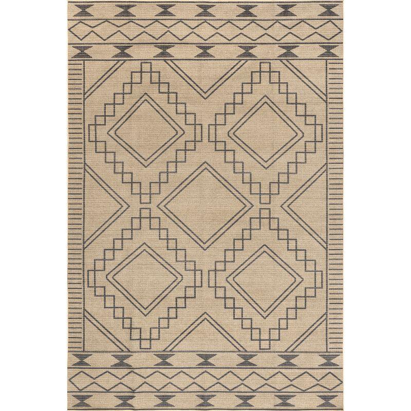 nuLOOM Elin Moroccan Border Easy-Jute Machine Washable Area Rug