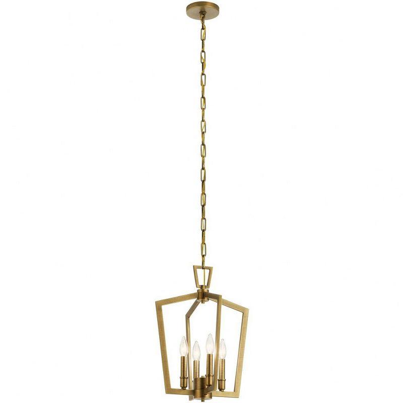 Abbotswell 4-Light Natural Brass and Polished Nickel Pendant