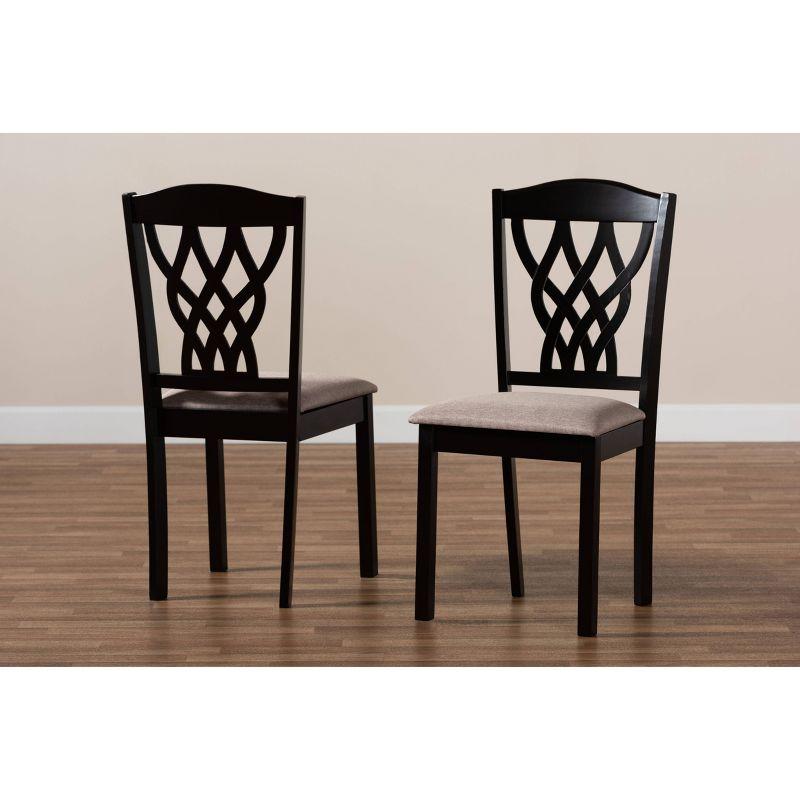 2pc Delilah Fabric Upholstered and Wood Dining Chairs - Baxton Studio