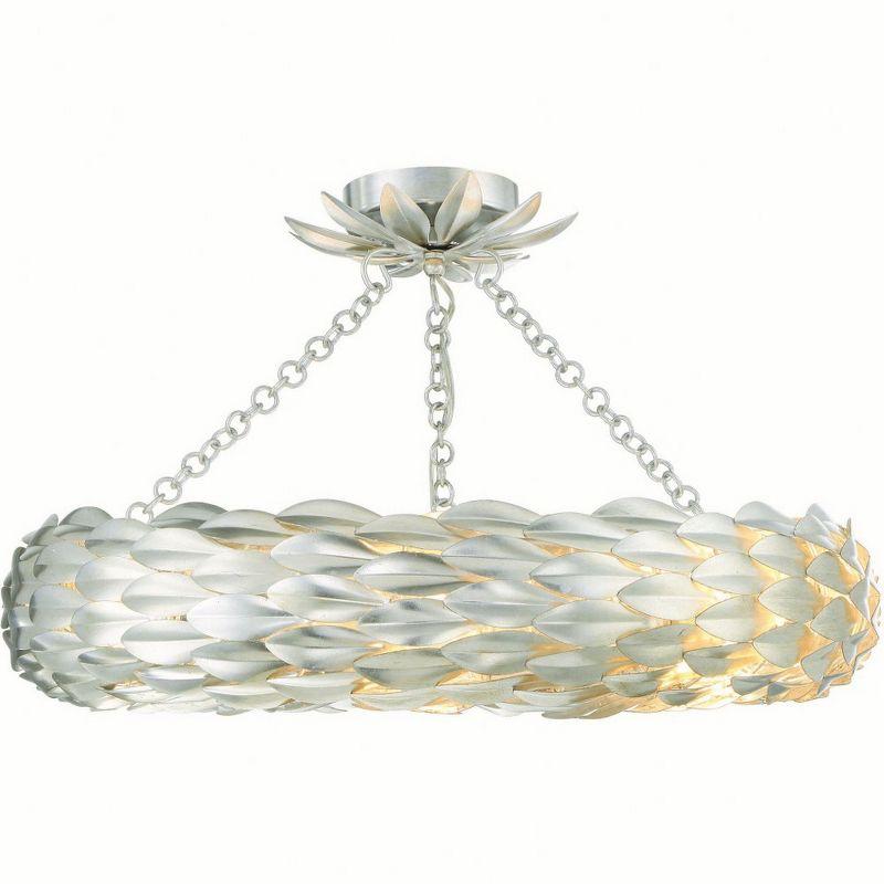 Crystorama Lighting Broche 6 - Light Flush Mount in  Antique Silver