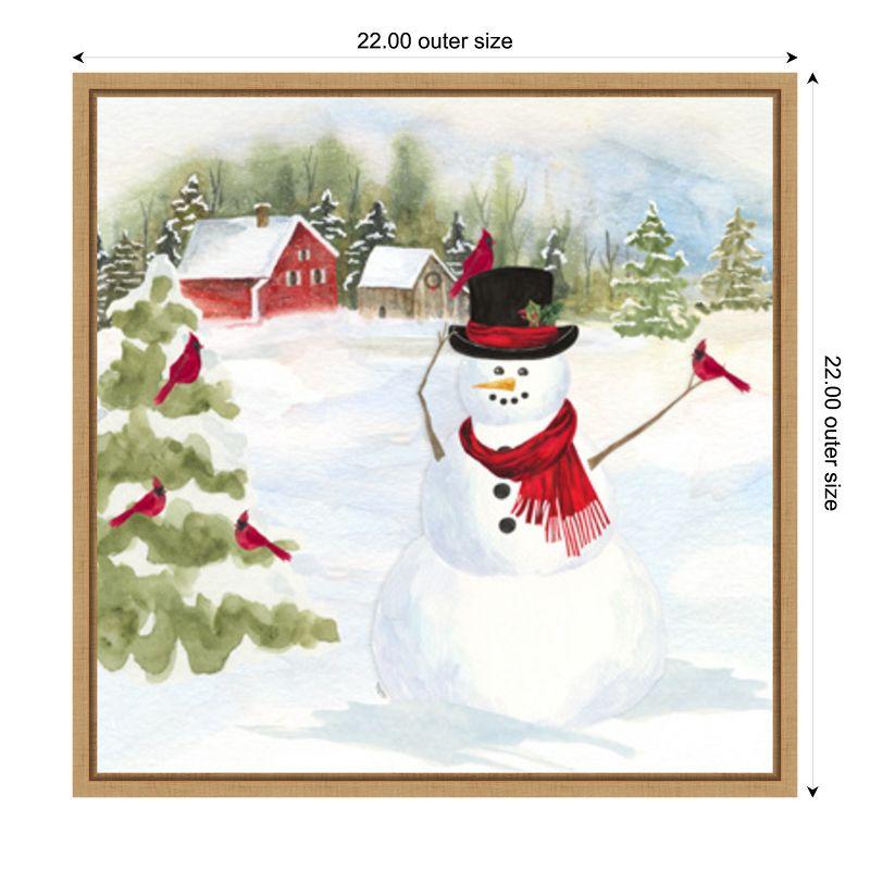 Amanti Art Snowman Christmas IV by Tara Reed Canvas Wall Art Print Framed 22 x 22-in.